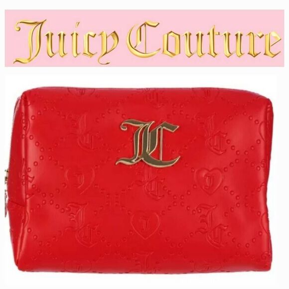 Juicy Couture Handbags - Juicy Couture JC Heart Logo Faux Leather Cosmetic Bag